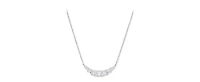 Arabella Cubic Zirconia Heart 18" Statement Necklace in Sterling Silver