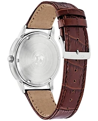 Citizen Eco-Drive Men's Corso Brown Leather Strap Watch 44mm