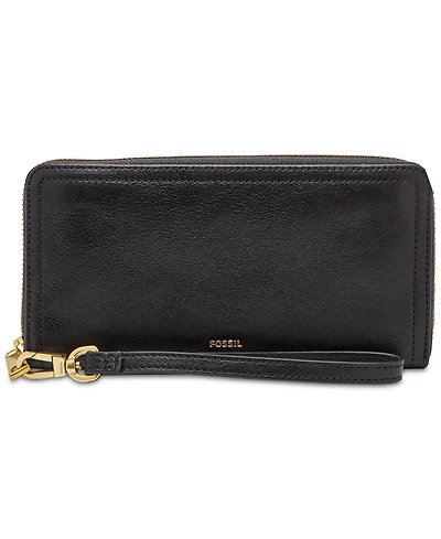 Fossil Logan Leather Zip Around Clutch Wallet