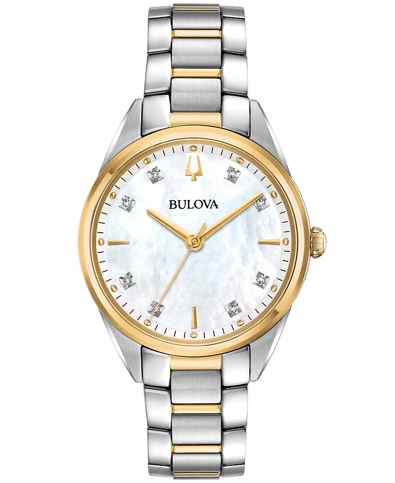 Bulova Women's Sutton Diamond-Accent Two-Tone Stainless Steel Bracelet Watch 32.5mm