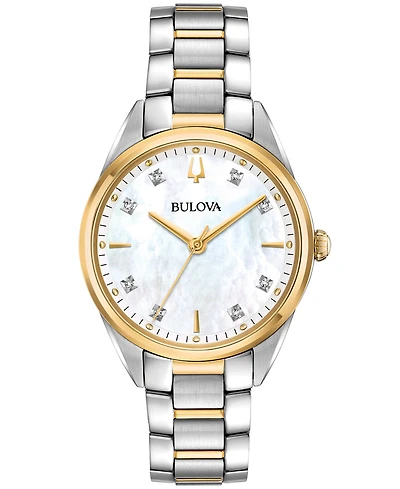Bulova Women's Sutton Diamond-Accent Two-Tone Stainless Steel Bracelet Watch 32.5mm