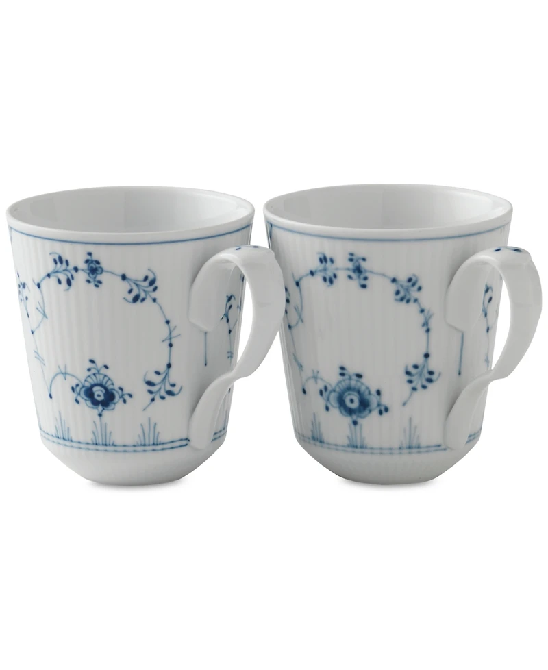 Royal Copenhagen Blue Fluted Mug, Set of 2