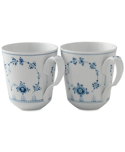 Royal Copenhagen Blue Fluted Mug, Set of 2
