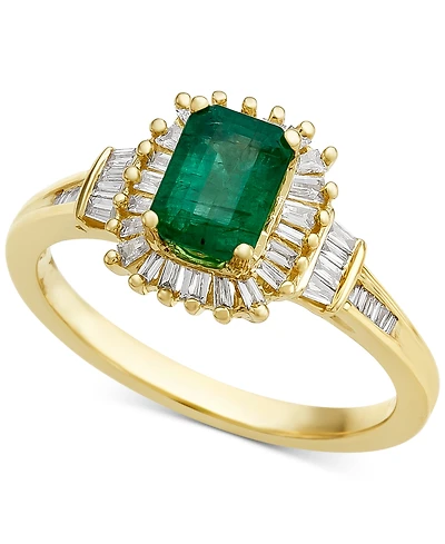 Emerald (3/4 ct. t.w.) & Diamond (1/3 ct. t.w.) Ring in 14k Gold