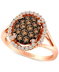 Le Vian Chocolatier Diamond Halo Cluster Ring (3/4 ct. t.w.) in 14k Rose Gold