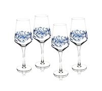 Spode Blue Italian Wine Glasses, Set of 4