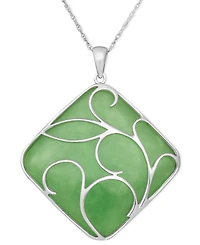 Dyed Jade Swirl Overlay Pendant set in Sterling Silver