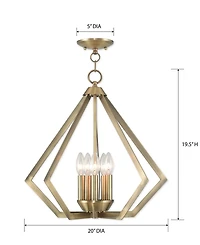 Livex Prism 5- Light Metal Pendant