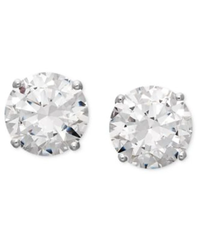 Arabella Cubic Zirconia Round Stud Earrings Collection In 14k White Gold