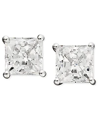 Arabella 14k White Gold Earrings, Cubic Zirconia Princess Cut Stud Earrings (2-3/4 ct. t.w.)