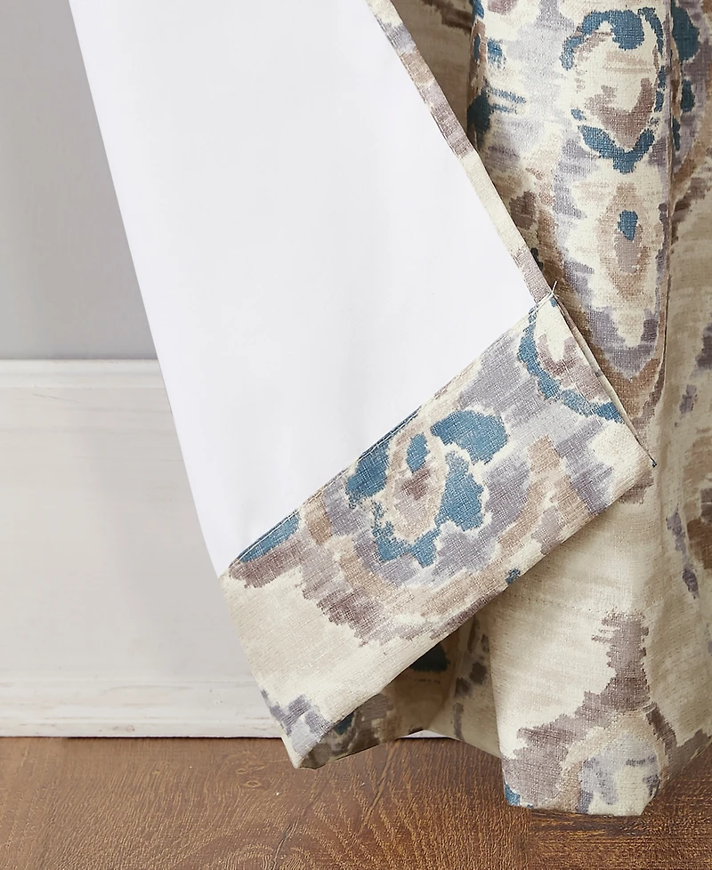 Regina Floral Watercolor Room Darkening Grommet Curtain Panel