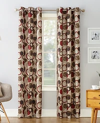 Celestial Print Semi-Sheer Grommet Curtain Panel