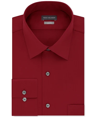 Van Heusen Men's Fitted Stretch Wrinkle Free Sateen Solid Dress Shirt