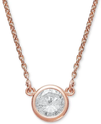 Bezel-Set Diamond Pendant Necklace (1/5 ct. t.w.) 14K Gold or White