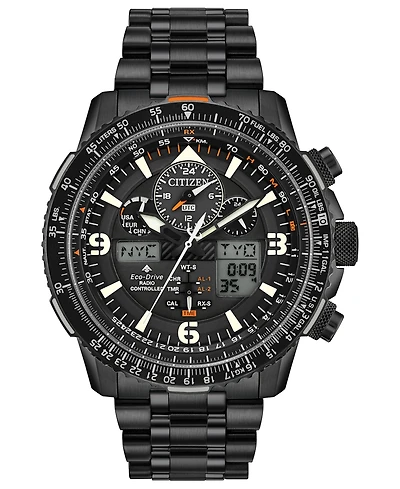 Citizen Eco-Drive Men's Analog-Digital Promaster Skyhawk A-t Black Stainless Steel Bracelet Watch 46mm