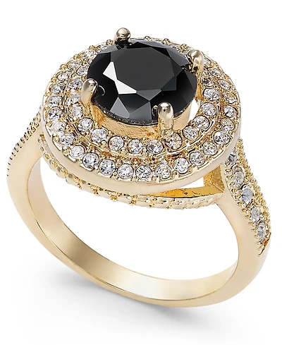 Charter Club Pave Stone Halo Ring Fine Silver Plate, Created for Macy's