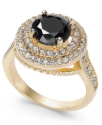 Charter Club Pave Stone Halo Ring Fine Silver Plate, Created for Macy's
