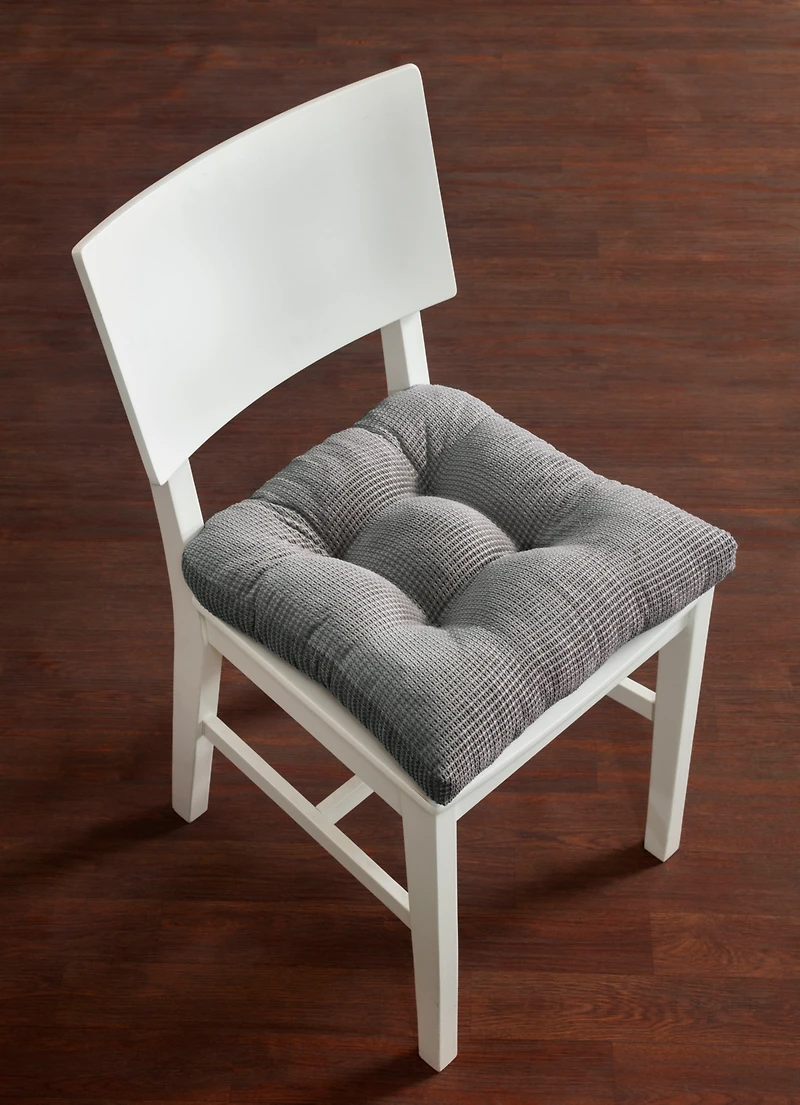 Arlee Home Fashions Solid Textured Memory Foam 2-Pack Chair Pads