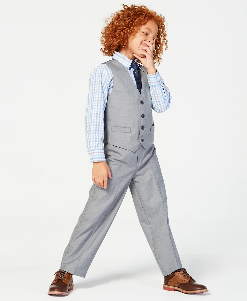 Nautica 3-Pc. Machine Washable Sharkskin Vest, Shirt & Pants Set, Toddler and Little Boys