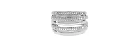 Diamond Multi-Layer Statement Ring (1/4 ct. t.w.) Sterling Silver