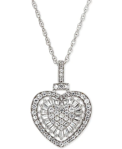 Diamond Heart 18" Pendant Necklace (1/2 ct. t.w.) in 14k Rose Gold (Also Available in White Gold)