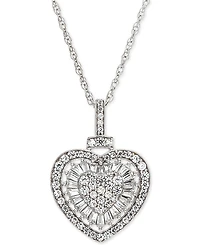 Diamond Heart 18" Pendant Necklace (1/2 ct. t.w.) in 14k Rose Gold (Also Available in White Gold)