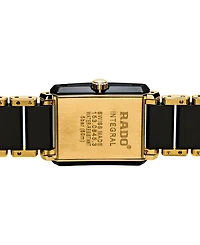 Rado Women's Swiss Integral Diamond Accent Black Ceramic & Gold-Tone Stainless Steel Bracelet Watch 23x33mm R20845712