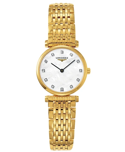 Longines Women's Swiss La Grande Classique Diamond Accent Gold-Tone Stainless Steel Bracelet Watch L42092878