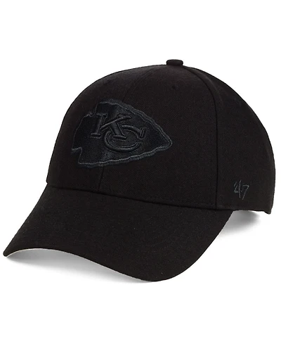 '47 Brand Kansas City Chiefs Black & Black Mvp Strapback Cap