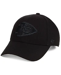 '47 Brand Kansas City Chiefs Black & Black Mvp Strapback Cap