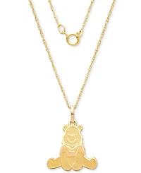 Disney Children's Winnie the Pooh 15" Pendant Necklace in 14k Gold