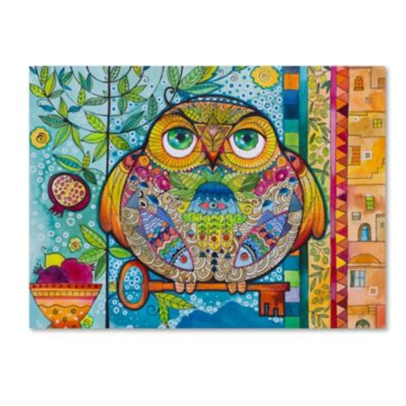 Oxana Ziaka Judaica Folk Owl Canvas Art Collection