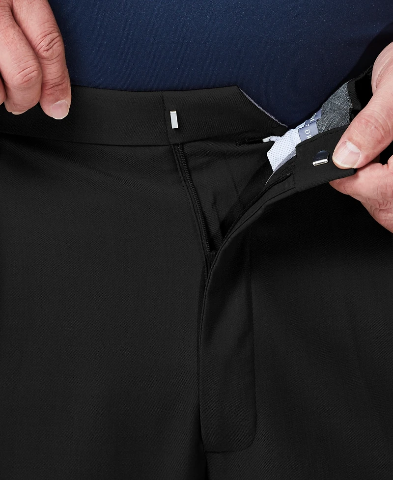 Haggar Men's Big & Tall Premium Comfort Stretch Classic-Fit Solid Pleated Dress Pants