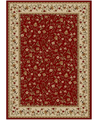 Closeout!! Km Home Pesaro Floral Red 3'3" x 4'11" Area Rug
