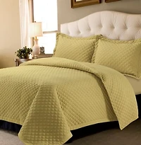 Tribeca Living Brisbane Microfiber Solid Oversized Quilt Sets