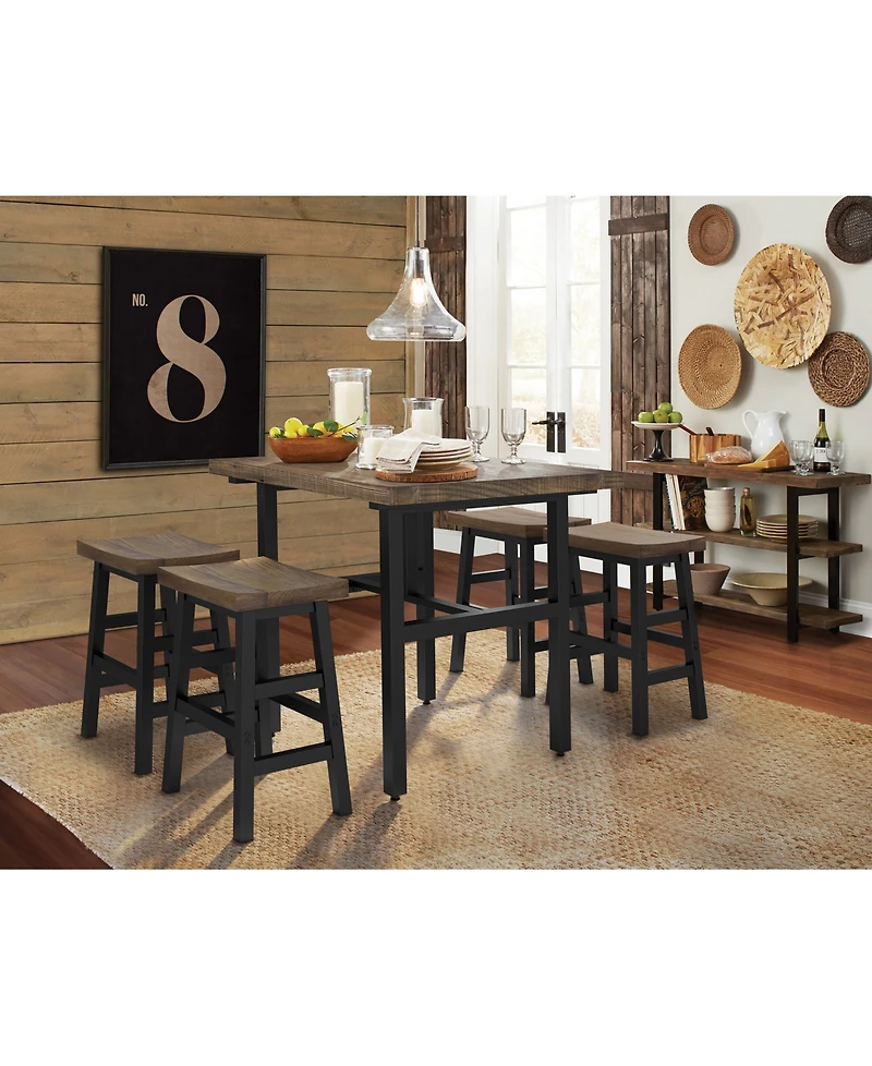 Pomona - Reclaimed Wood 26" Counter Stool with Metal Legs