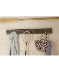 Pomona 48" Metal and Wood Wall Coat Hook