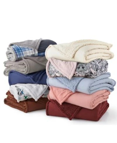 Shavel Micro Flannel Sherpa Blankets