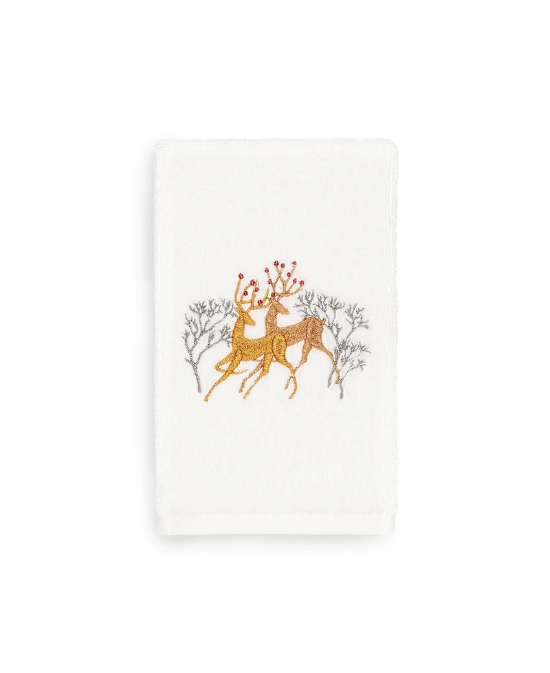 Linum Home Christmas Deer 100% Turkish Cotton Hand Towel