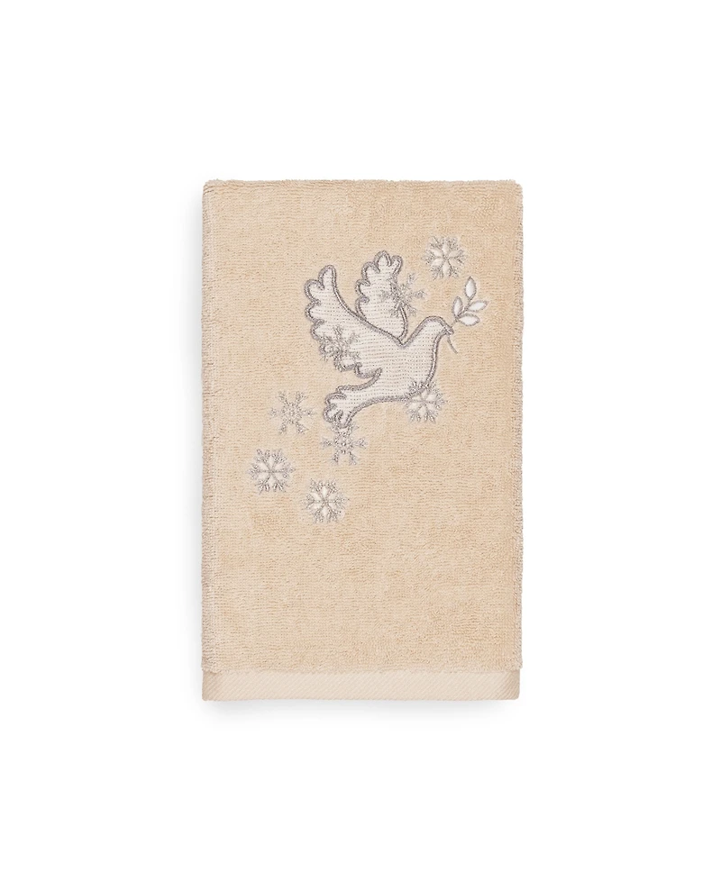 Linum Home Christmas Dove 100% Turkish Cotton Hand Towel