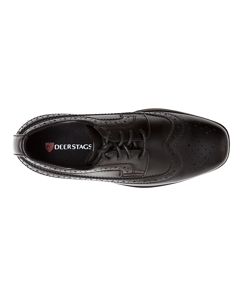 Deer Stags Little and Big Boys Wide Ace Dress Wing-Tip Comfort Oxford