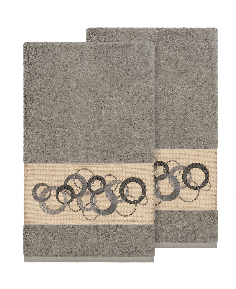 Linum Home Annabelle 2-Pc. Embellished Bath Towel Set