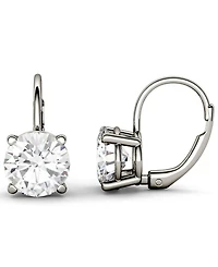 Moissanite Leverback Earrings (3 ct. t.w. Diamond Equivalent) 14k White or Yellow Gold
