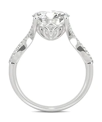 Moissanite Round Twisted Shank Ring (2-9/10 ct. tw. Diamond Equivalent) 14k White Gold