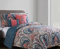 Vcny Home Casa Real Damask Reversible 4-Pc. Comforter Set, Full/Queen