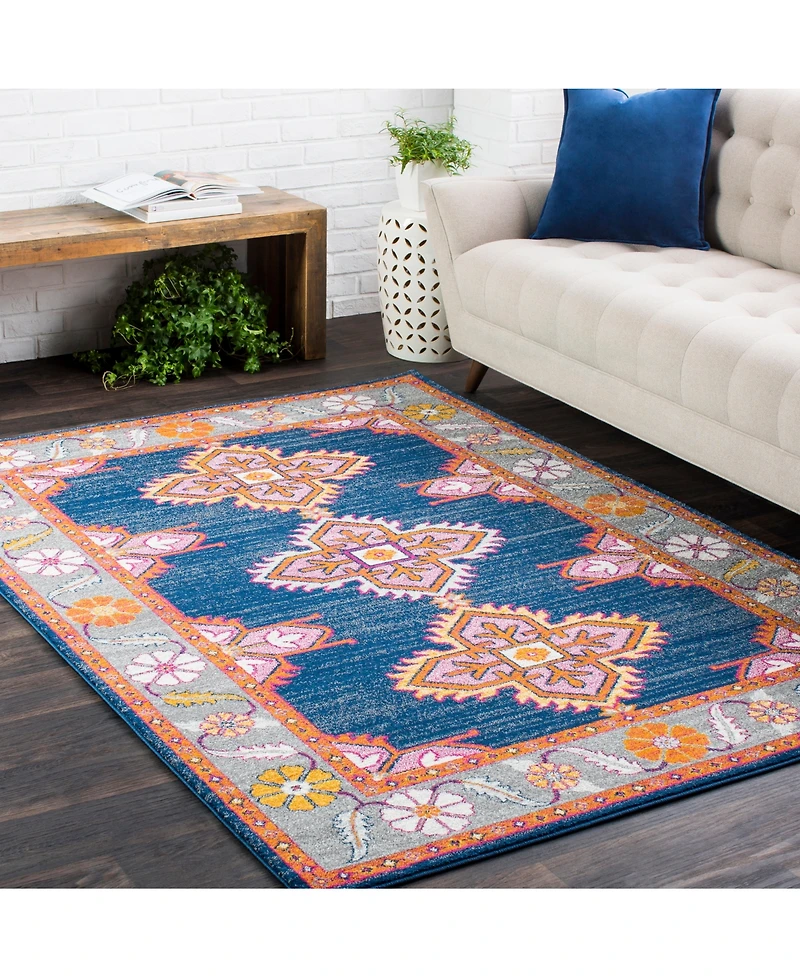 Livabliss Harput Hap-1037 Dark Blue 2'7" x 7'3" Runner Area Rug