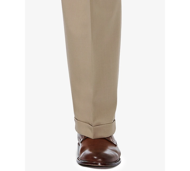 Haggar Men's Big & Tall Premium Comfort Stretch Classic-Fit Solid Pleated Dress Pants