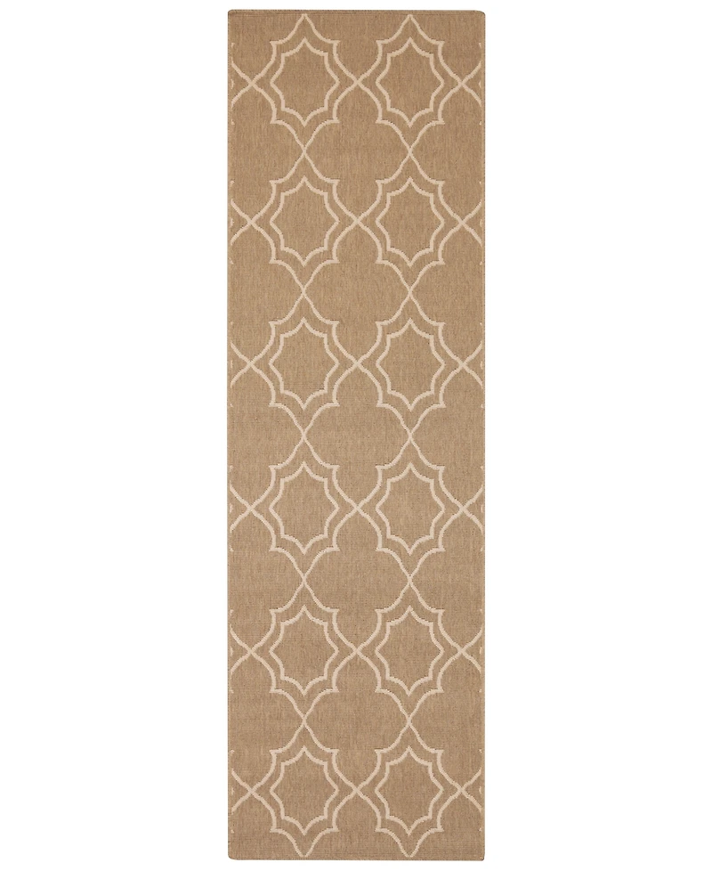 Livabliss Alfresco Alf-9587 Camel 2'3" x 11'9" Runner Area Rug, Indoor/Outdoor
