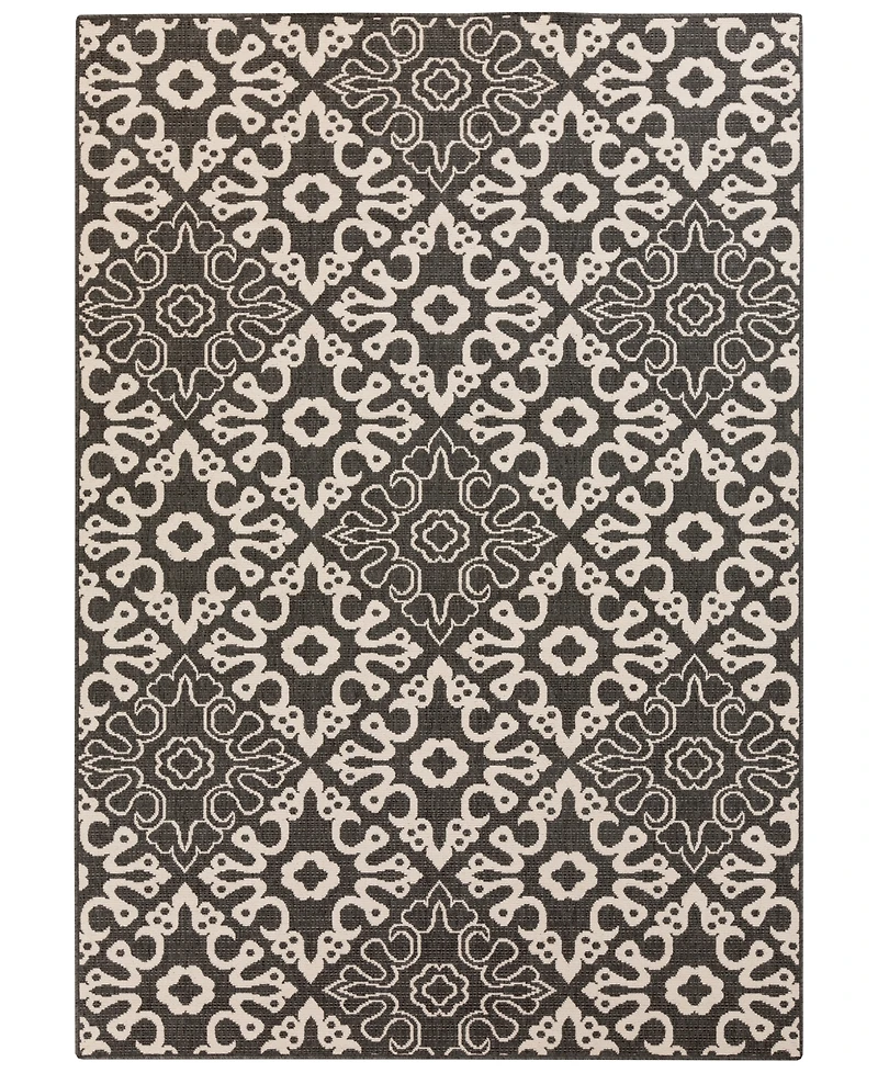 Livabliss Alfresco Alf-9637 Black 7'6" x 10'9" Area Rug, Indoor/Outdoor