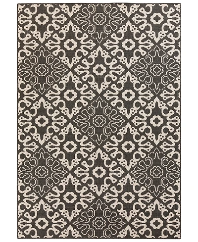 Livabliss Alfresco Alf-9637 Black 7'6" x 10'9" Area Rug, Indoor/Outdoor